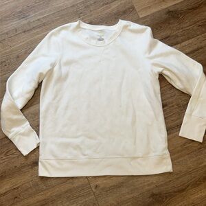 Women's White Crew neck sweatshirt